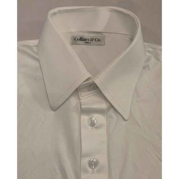 NWOT Collars & Co Men’s S English Spread Collar Polo Shirt – Solid White - Picture 4 of 7